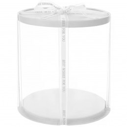Cutie acetofan rotunda 23 cm, capac alb