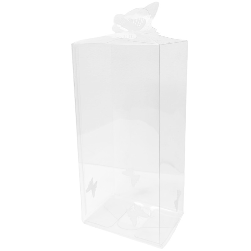 Cutie acetofan inalta cu fluturasi albi 17x8x6cm Cutie acetofan inalta cu fluturasi albi 17x8x6cm