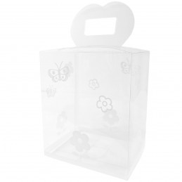 Cutie acetofan cu floricele si fluturasi albi 12x10x8cm