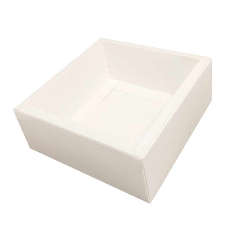 Cutie alba carton 10x10cm cu fereastra glisanta Cutie alba carton 10x10cm cu fereastra glisanta