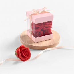 Cutie acetofan 13x10 cm, capace aurii metalizate si panglica