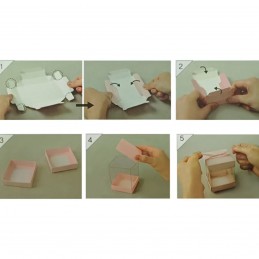 Cutie acetofan 13x10 cm, capace aurii metalizate si panglica Cutie acetofan 13x10 cm, capace aurii metalizate si panglica