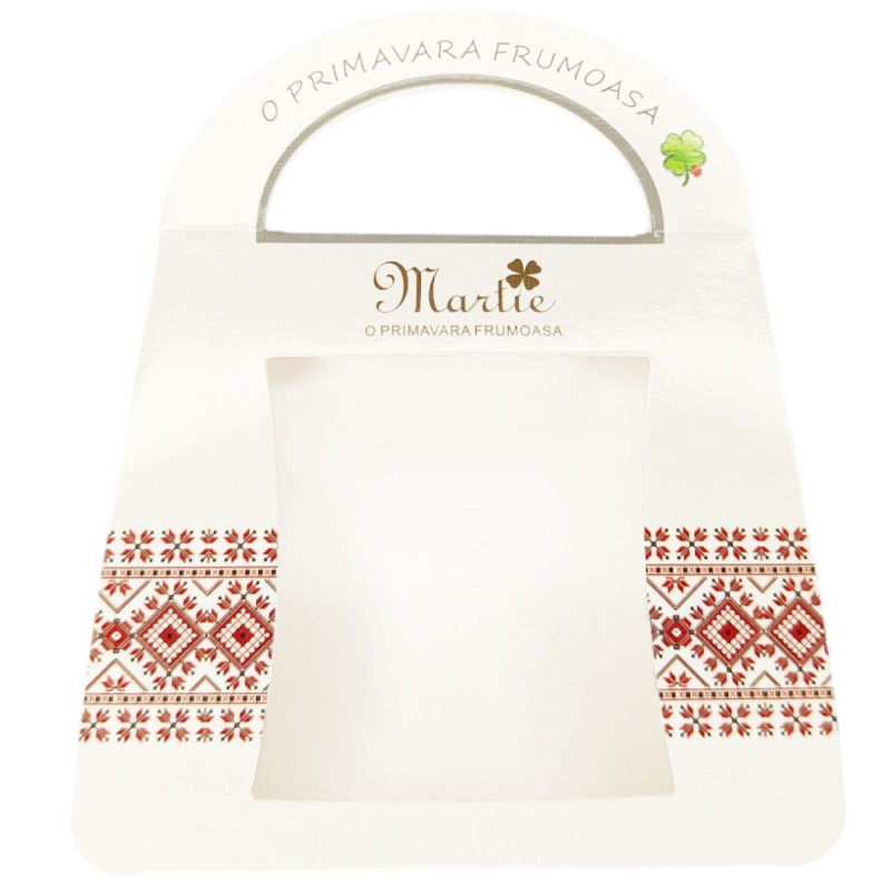 Ambalaje martisor 100/set gentuta traditionala, cutii 8cm