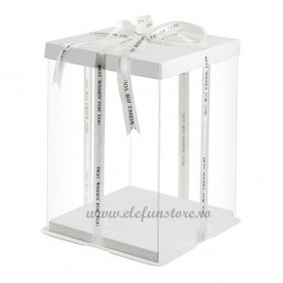 Cutie acetofan 40 cm, capac alb