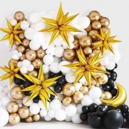 Balon Folie Stea Magica 4D Exploziva Alba 66cm, 12 tepi