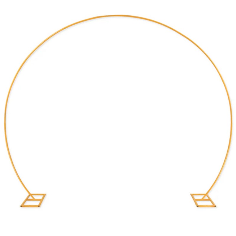 Arcada rotunda aurie din metal 3.1*2.4m pentru flori si baloane
