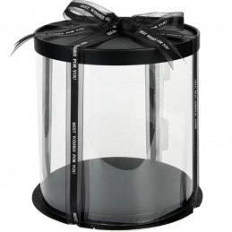 Cutie acetofan rotunda 23 cm, capac negru