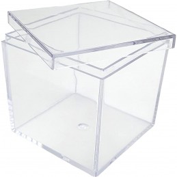 Cutie cub acrilic Transparent cu capac, caseta 10cm