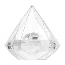 Diamant Acrilic Mic Transparent, caseta cu clips 7cm