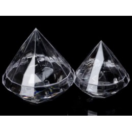 Diamant Acrilic Mic Transparent, caseta cu clips 7cm Diamant Acrilic Mic Transparent, caseta cu clips 7cm
