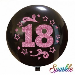Balon Jumbo 18 cu sclipici roz