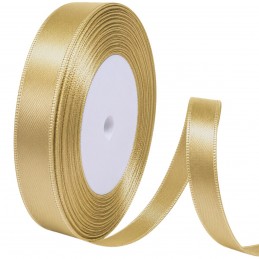 Panglica satin auriu 1cm, 22m