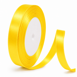 Panglica satin galben 1cm, 22m