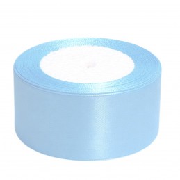 Panglica satin bleu pal...