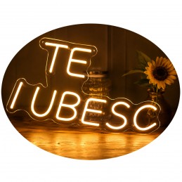 Semn luminos neon TE IUBESC...