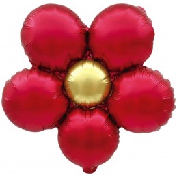 Balon folie floare rosu mat...
