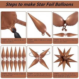 Balon Folie Stea Magica 4D Exploziva Iridiscenta 66cm, 12 tepi