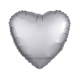 Balon Inima Argintiu Satin