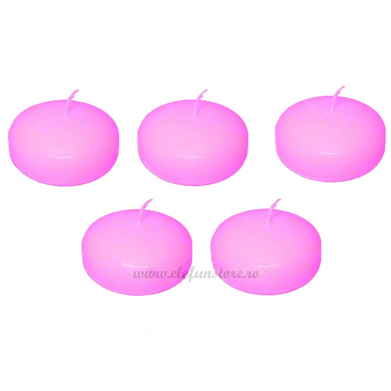 Set 5 lumanari plutitoare roz