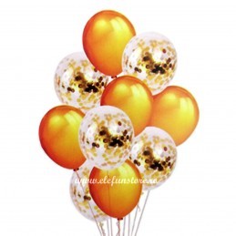 Set 10 Baloane cu Confetti Aurii