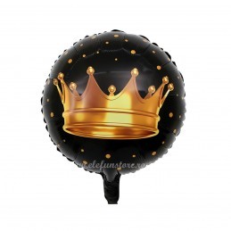 Balon Negru cu Coroana Aurie
