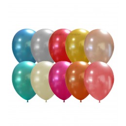 Set 100 Baloane Metalizate Multicolore 13 cm