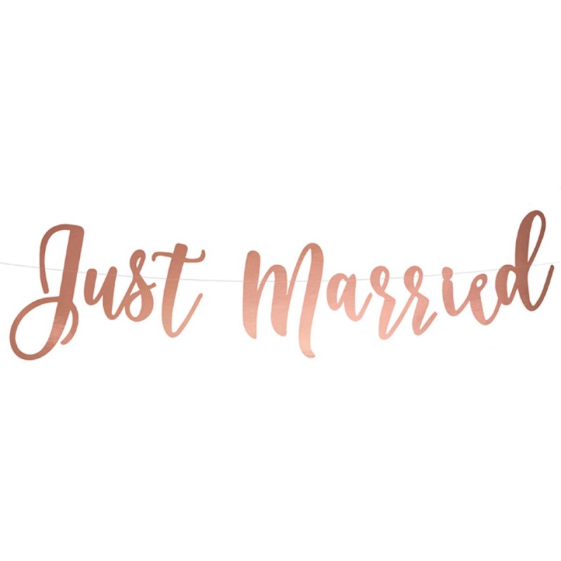 Banner Just Married Rose Gold