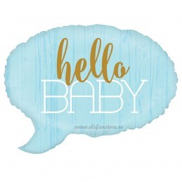 Balon Hello Baby Text Bubble Bleu