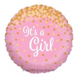 Balon It's a girl roz cu confetti