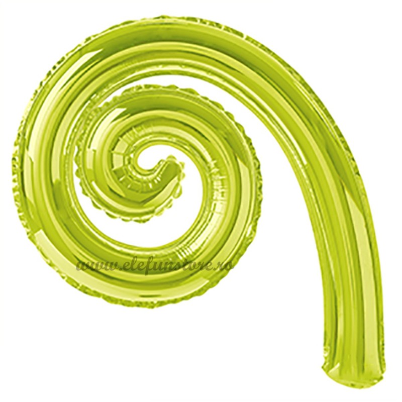 Balon Spirala Cârlionț 40 cm Verde Lime Metalizat