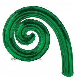 Balon Spirala Cârlionț 40 cm Verde Metalizat