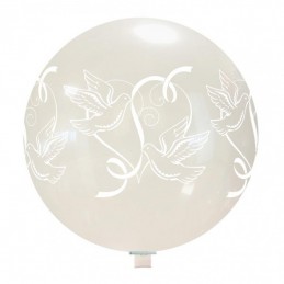 Balon Jumbo Transparent cu Porumbei