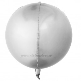 Balon Sfera 3D 60cm Argintiu Satin