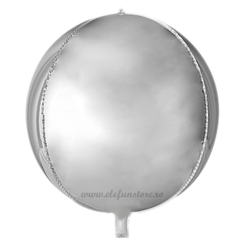 Balon Sfera 3D 25cm Argintiu Satin