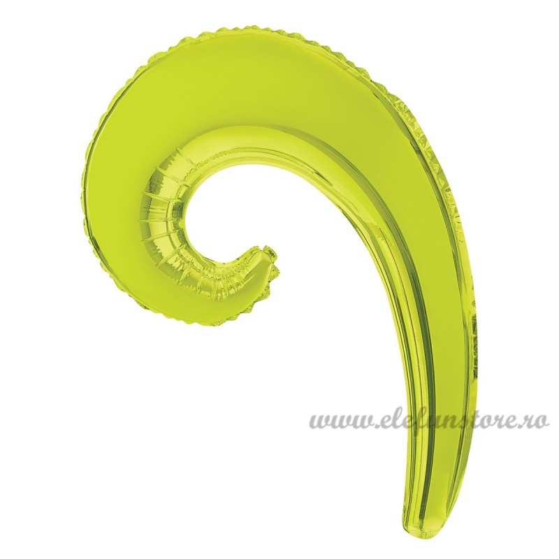 Balon Spirala 40 cm Verde Lime Metalizat
