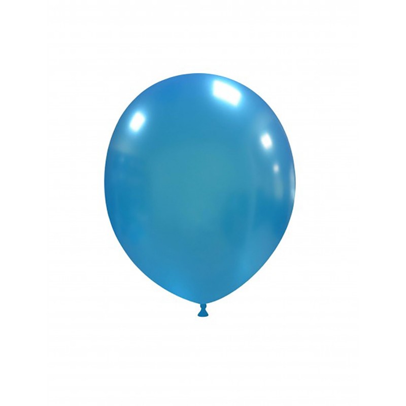 Set 100 Baloane Albastru Deschis Metalizat 13 cm