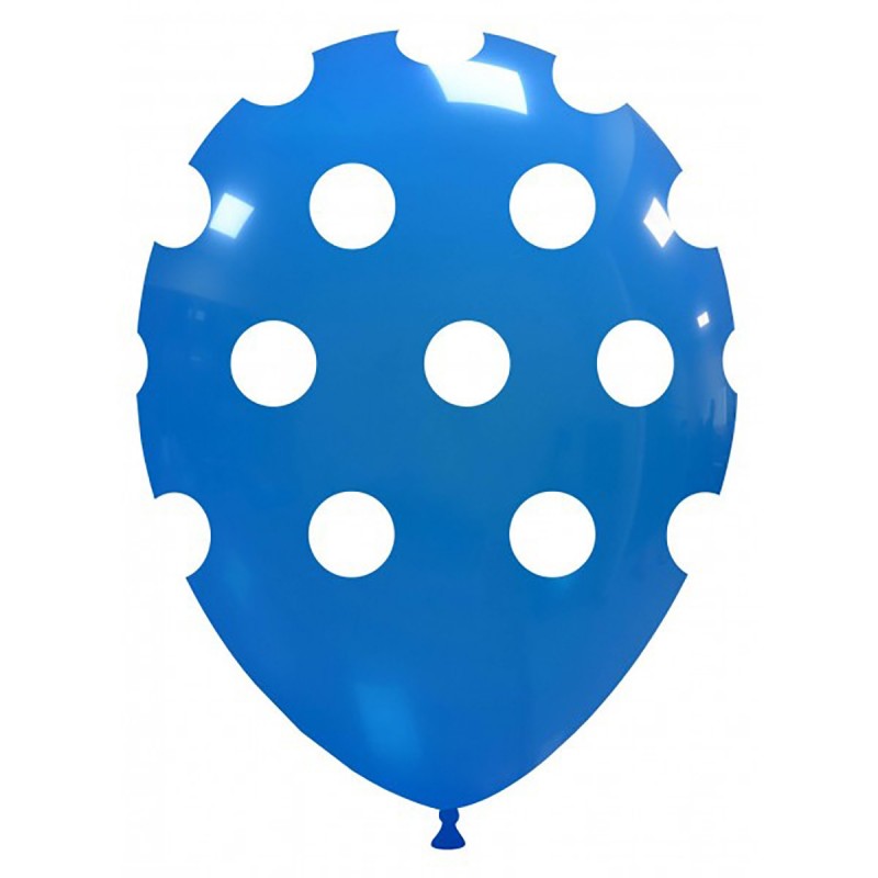 Set 10 Baloane Albastru Deschis cu buline