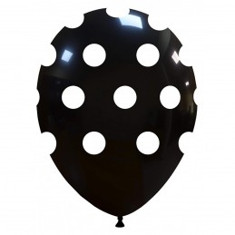 Set 10 Baloane negre cu buline