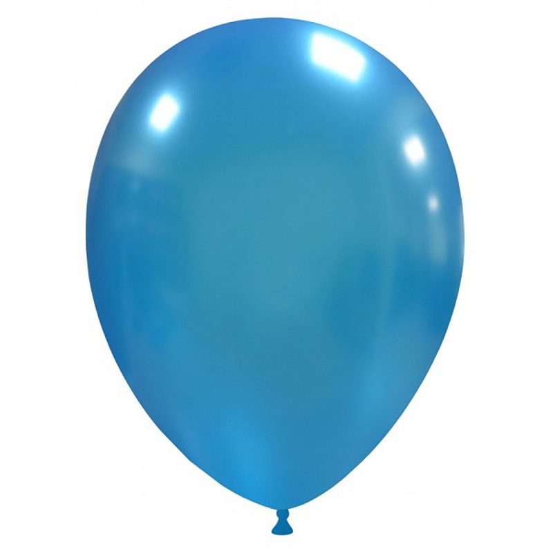 Set 100 Baloane Albastru Deschis Metalizate 26 cm