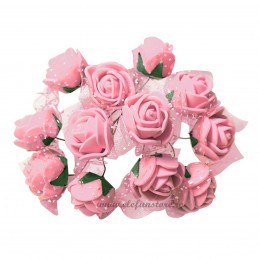 Set 144 trandafiri din spuma roz 2cm