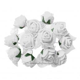 Set 144 trandafiri din spuma albi 2cm