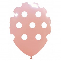 Set 10 Baloane Pastel Baby Pink cu buline