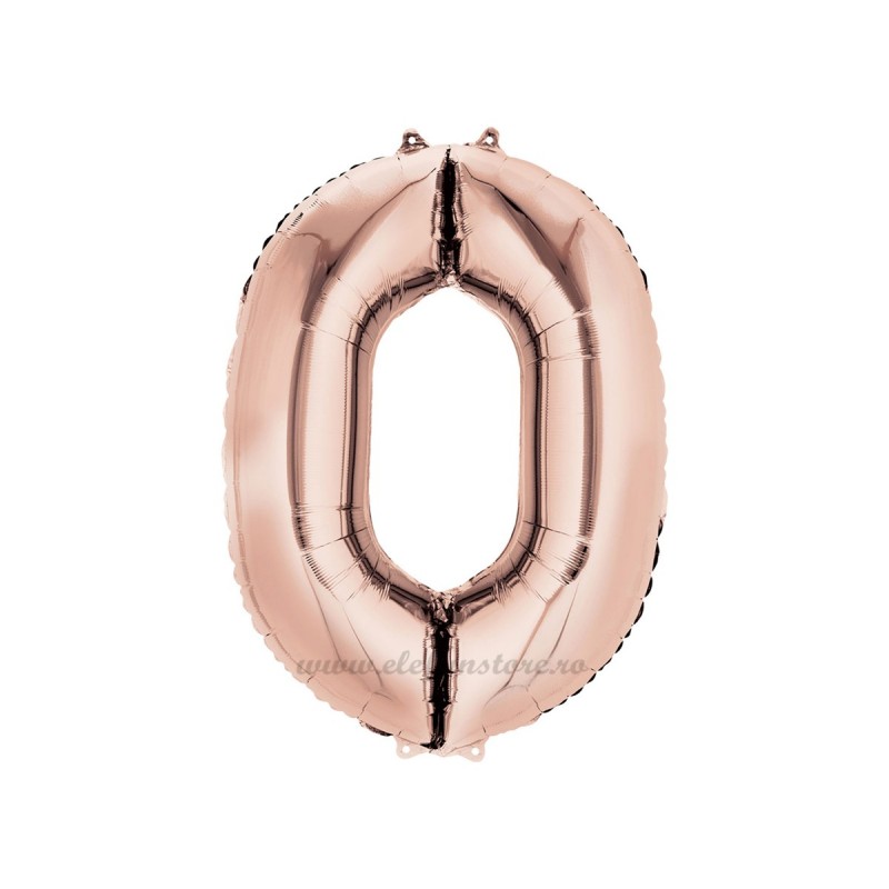 Balon Cifra 0 Rose Gold 40cm Balon Cifra 0 Rose Gold 40cm