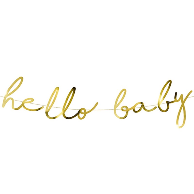 Banner Hello Baby Auriu