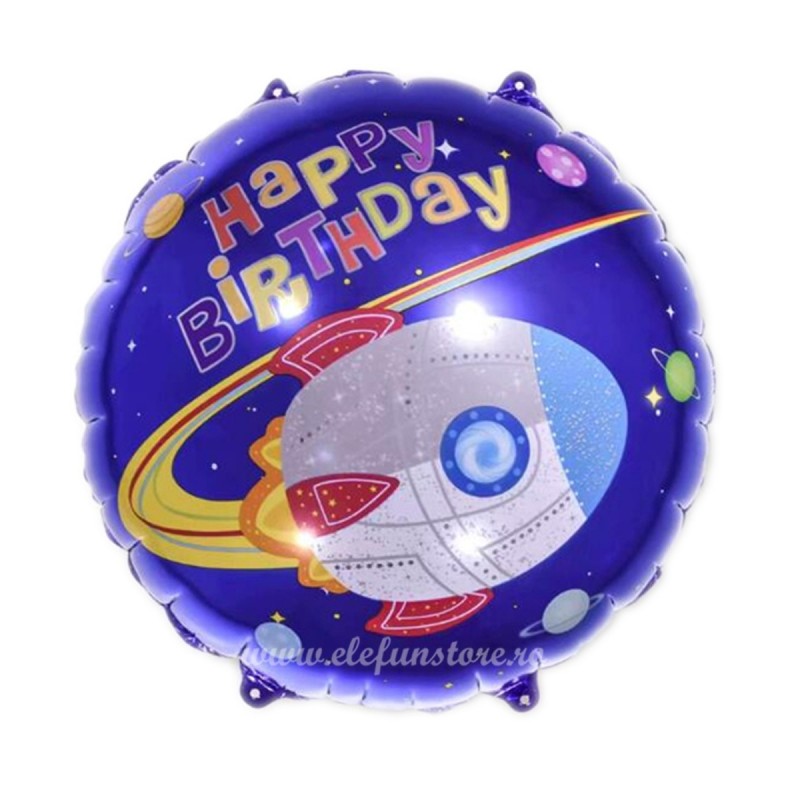 Balon Racheta Happy Birthday Space