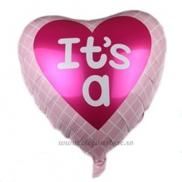 Balon Inima Roz IT'S A ... 60cm