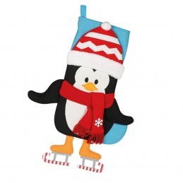 Soseta Pinguin 3D Pentru Cadouri de Craciun