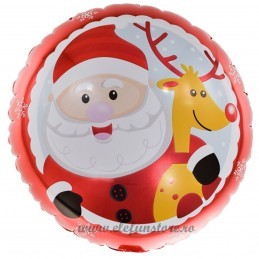 Balon Rotund Mos Craciun si Rudolf