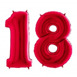 Set Baloane Cifre 18 Rosii 100 cm pentru Majorat