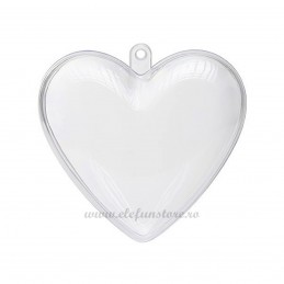 Inima Acrilica Transparenta 6 cm